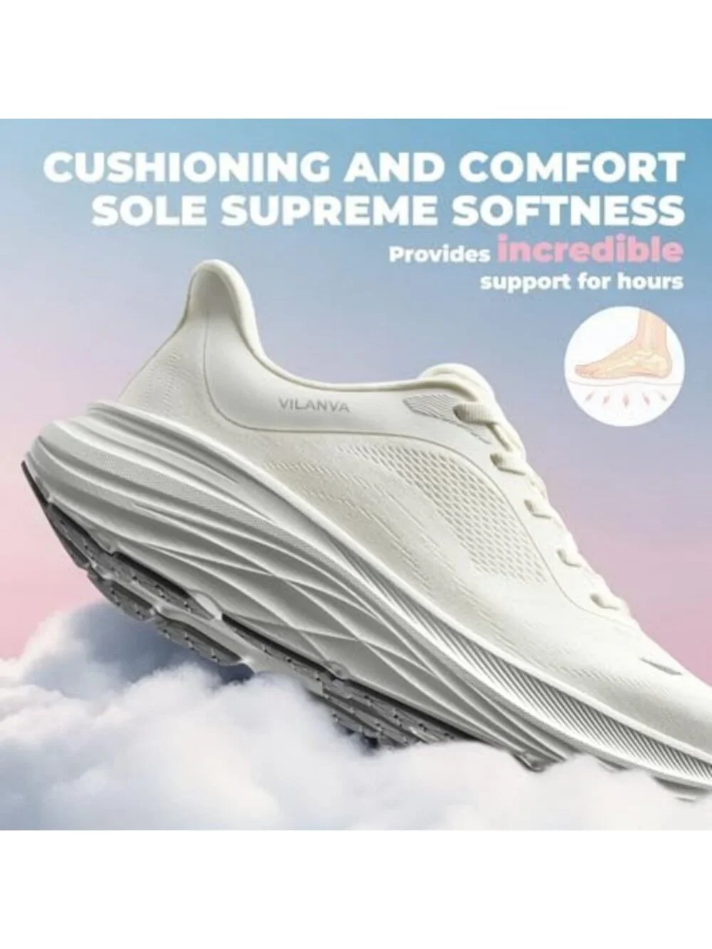 Comfortable Women's Walking Shoes - Cushioned Non-Slip Athletic Sneakers for Gym